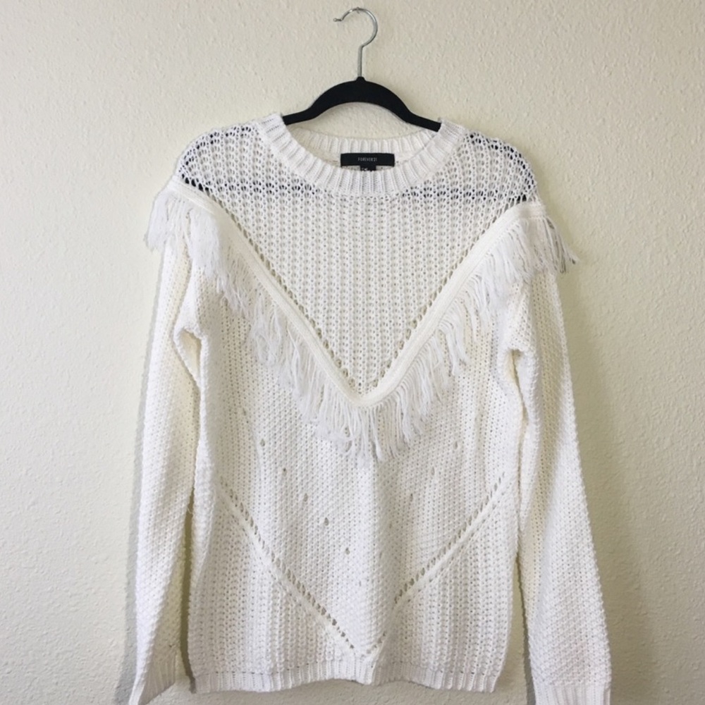 Knit fringe sweater